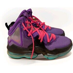 Nike Lebron James 19 XIX Purple Teal Pink Sneakers DJ BRON Size 5.5 No Box